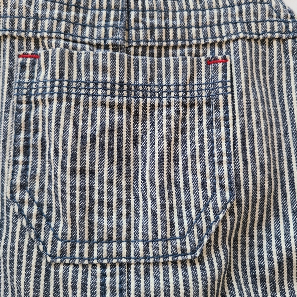 NWT Vintage Kids Denim Railroad Conductor Hickory Striped Dungaree Overalls - Picture 9 of 13